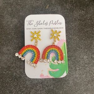 Rhinestone rainbow earrings